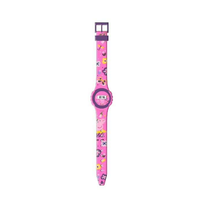 Ръчен часовник за момиче, Peppa Pig, дигитален, розов, 3 години +