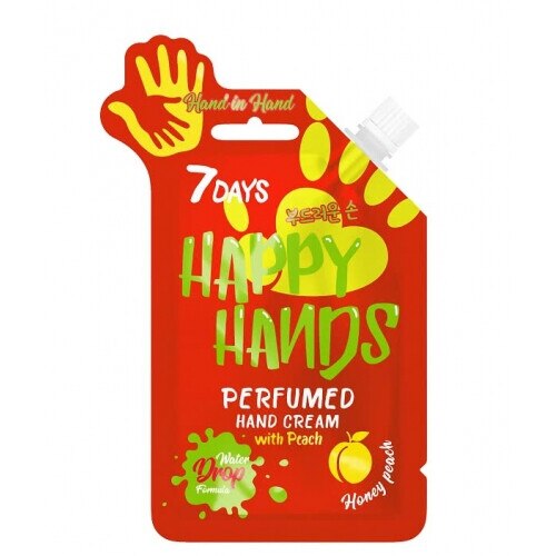 Crema hidratanta pentru maini, Happy Hands, 7Days, Miros de piersica, 25 g