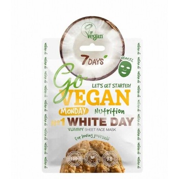 Masca nutritiva tip servetel, GoVEGAN Monday White Day, 7Days, 25 g Masca nutritiva tip servetel, GoVEGAN Monday White Day, 7Days, 25 g
