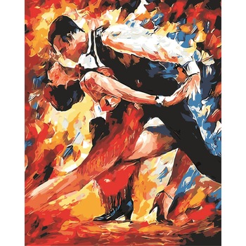 Set pictura pe numere Tango pasional,40*50cm, panza de bumbac pe rama de lemn Set pictura pe numere Tango pasional,40*50cm, panza de bumbac pe rama de lemn