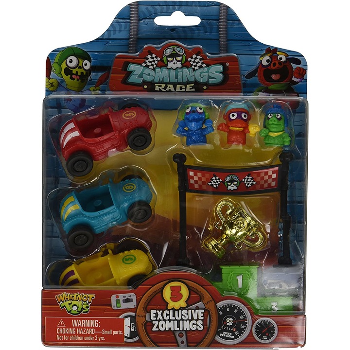 Игрален комплект Zomlings, Race, Състезателни колички с фигурки