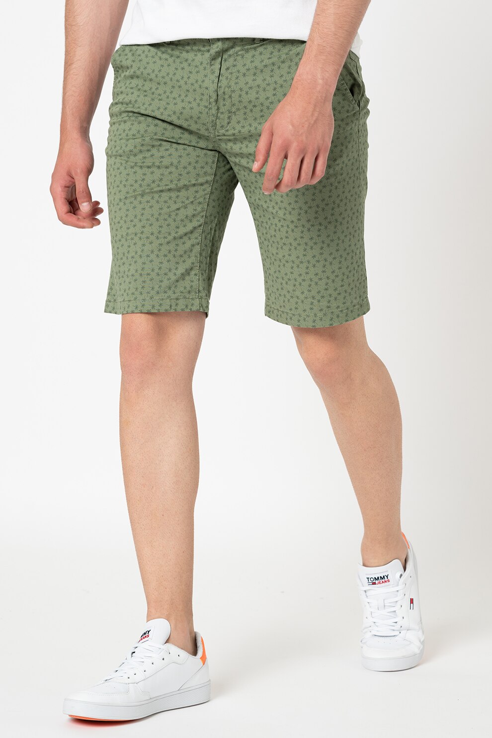 BLEND, Pantaloni scurti chino cu imprimeu, Verde