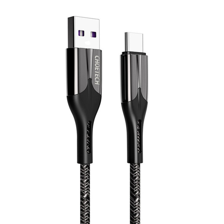 Кабел за данни Choetech, AC0013, USB-A - USB-C, 5A, 25W, 1.2м, Черен