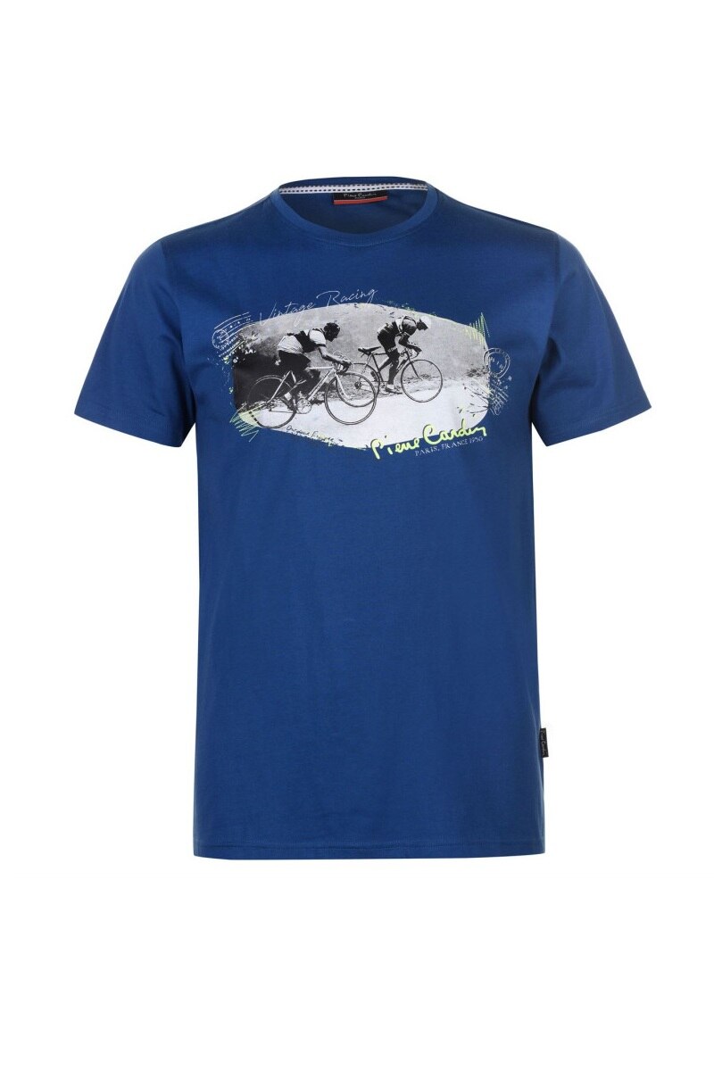 Pierre Cardin, Tricou Print, Bumbac, M, Bleumarin