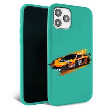 Husa pentru iPhone 11 Pro - Silicon Matte - Racing car-mint