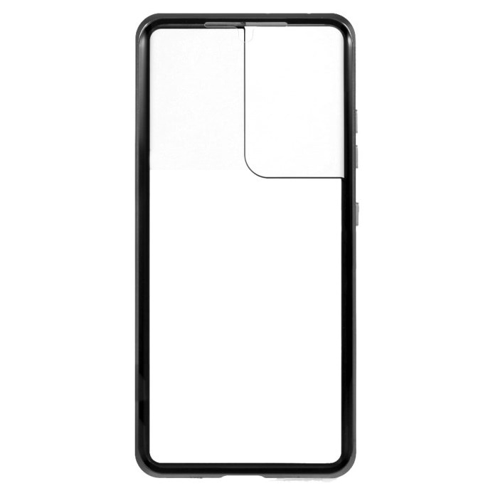 Husa 360 de grade magnetica, The Phone Closet, sticla securizata fata - spate, compatibil cu Samsung Galaxy S21 Ultra / S21 Ultra 5G (6.8 inch), Negru