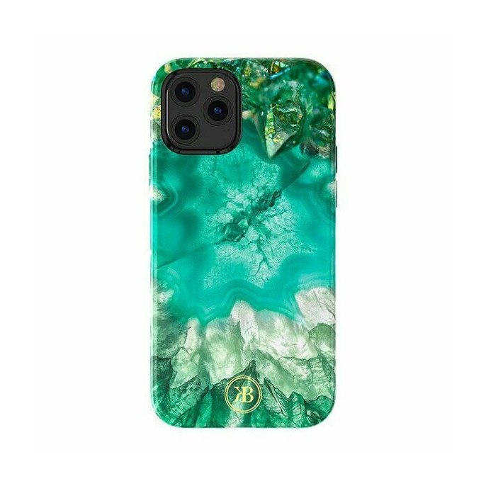Husa Kingxbar Agat Decorated Series pentru iPhone 12 Pro Max, Design agat verde si turcoaz