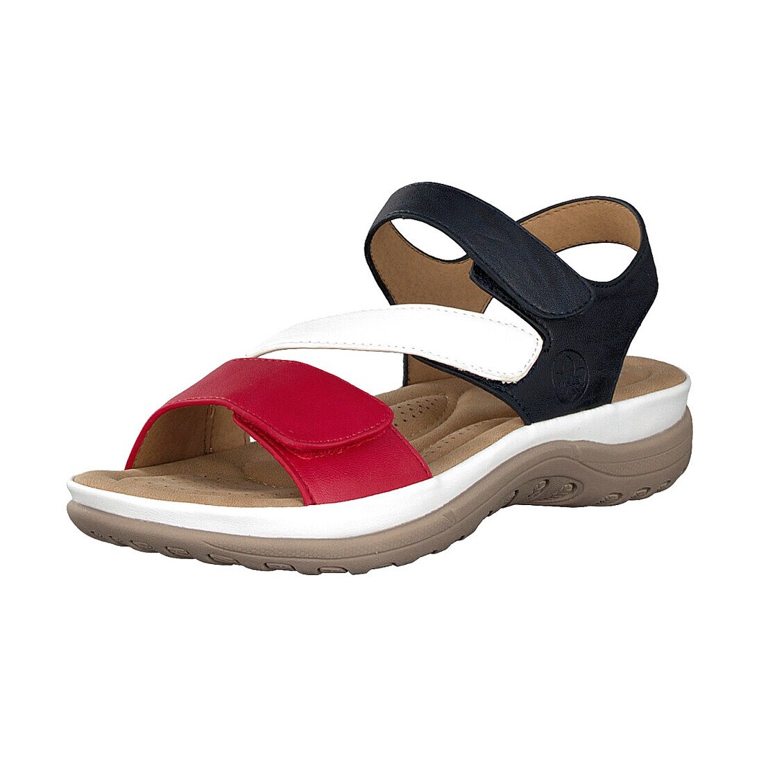 Sandale dama Rieker Caveran, bleumarin-alb-rosu