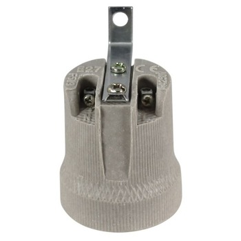 Dulie ceramica E27, 40x46 mm, cu clema de prindere, 524292 Dulie ceramica E27, 40x46 mm, cu clema de prindere, 524292