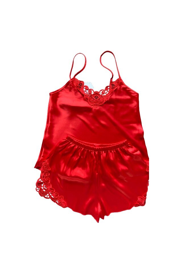 Pijama satin, Sener, S/M, Rosu