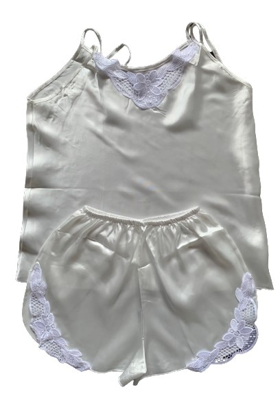 Pijama satin, Sener, S/M, Alb ivoire