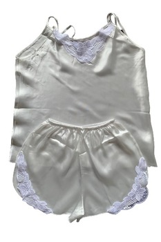Pijama satin, Sener, S/M, Alb ivoire Pijama satin, Sener, S/M, Alb ivoire