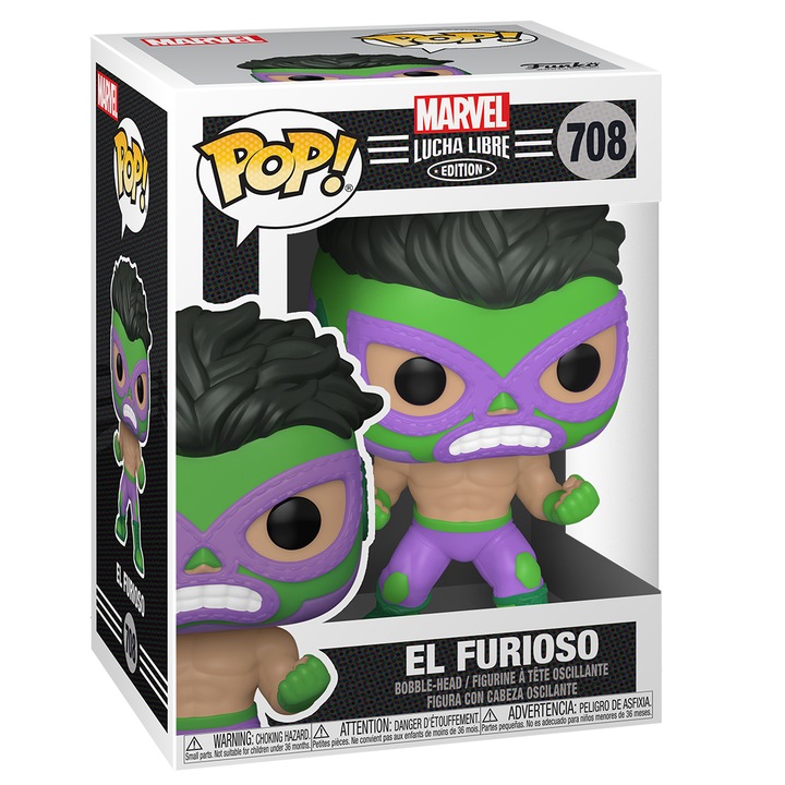 FunKo POP! Marvel Luchadores játékfigura, El Furioso (Hulk) 708