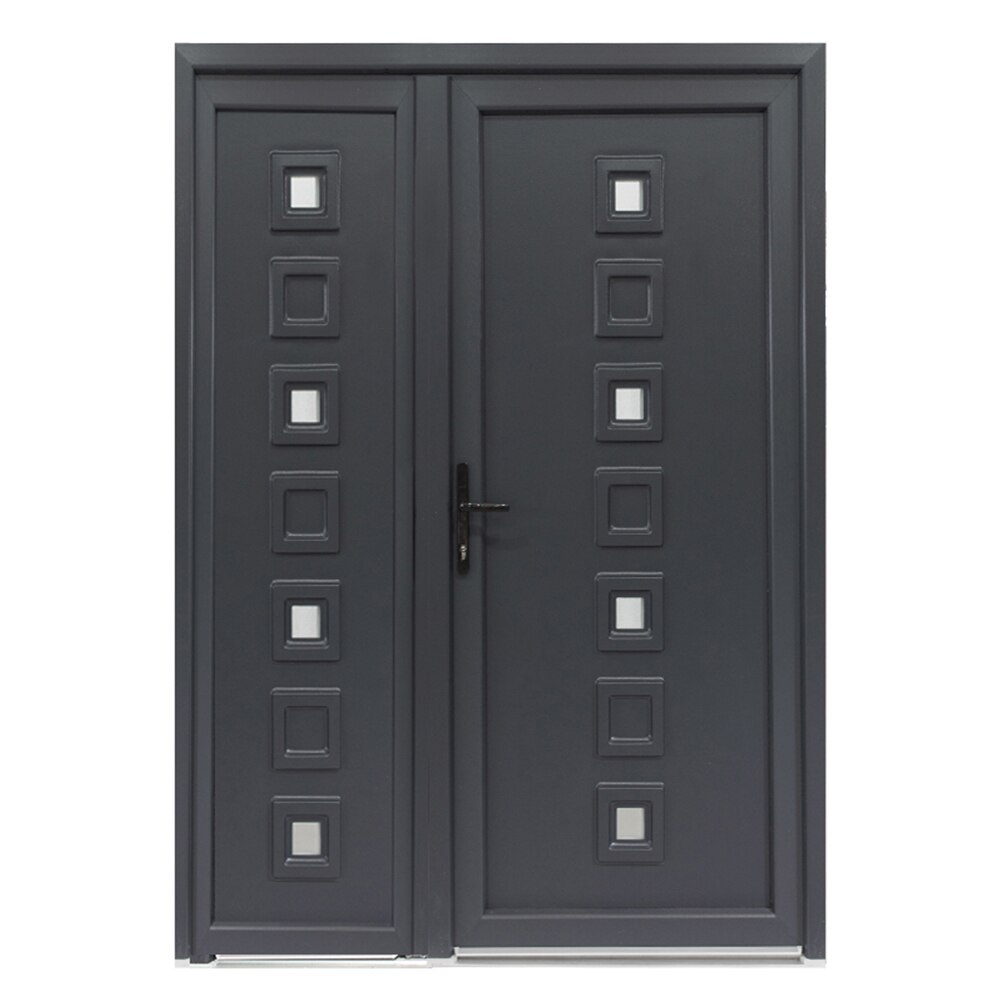 Usa intrare PVC Lola dubla, 5 camere izolare, 1400x2050, deschidere stanga privit din interior, culoare antracit pe ambele fete