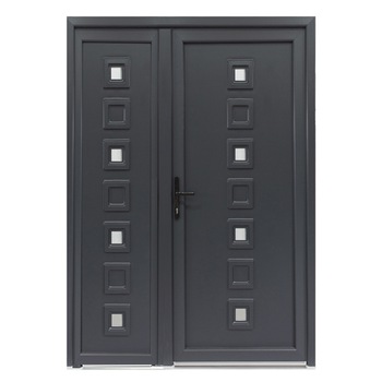 Usa intrare PVC Lola dubla, 5 camere izolare, 1400x2050, deschidere stanga privit din interior, culoare antracit pe ambele fete Usa intrare PVC Lola dubla, 5 camere izolare, 1400x2050, deschidere stanga privit din interior, culoare antracit pe ambele fete