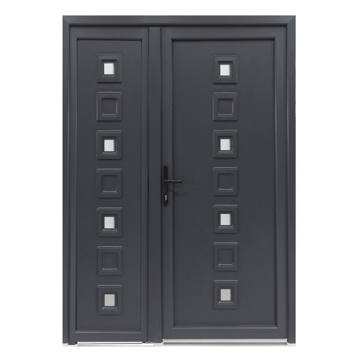 Usa exterior dubla PVC LOLA, 1400x2050 mm, deschidere stanga, gri antracit