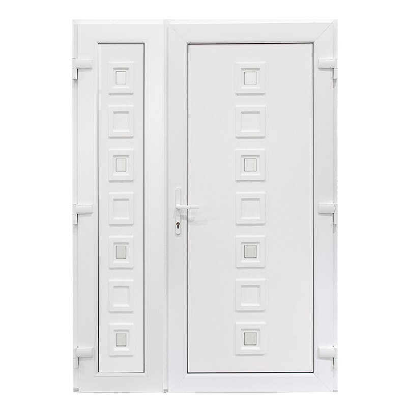 Usa Intrare PVC Lola dubla, 5 camere izolare, 1400x2050 mm, deschidere dreapta privit din interior, alb interior/stejar auriu exterior