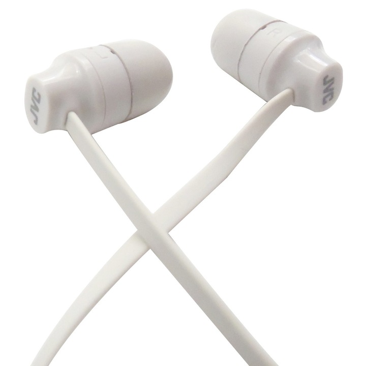 Casti Bluetooth cu fir JVC Marshmallow Wireless HA-FX35BT-W, microfon, magnet, albe