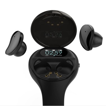 Smart Watch wireless 2 in 1, Earbuds bluetooth headphone, negru, SmartBK Smart Watch wireless 2 in 1, Earbuds bluetooth headphone, negru, SmartBK