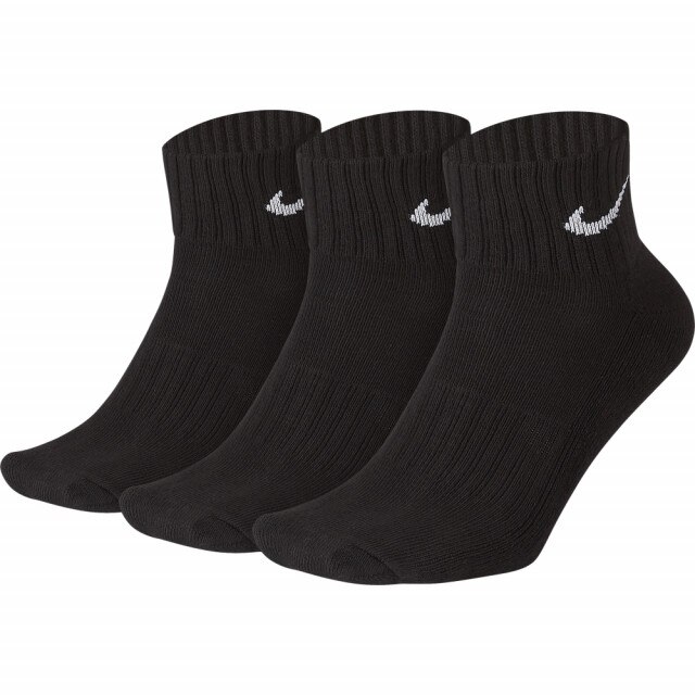 Set 3 perechi sosete Nike Value Cotton Quarter, Negru