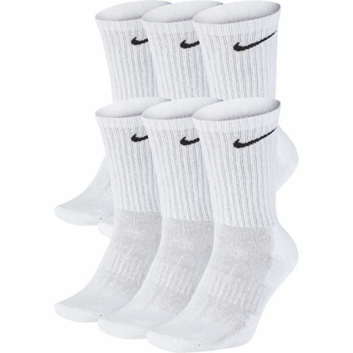 Комплект от 6 чифта чорапи Nike Everyday Cushioned Training Crew, Бял