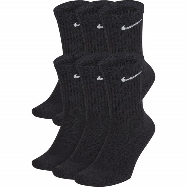 Set 6 perechi sosete Nike Everyday Cushioned Training Crew, Negru