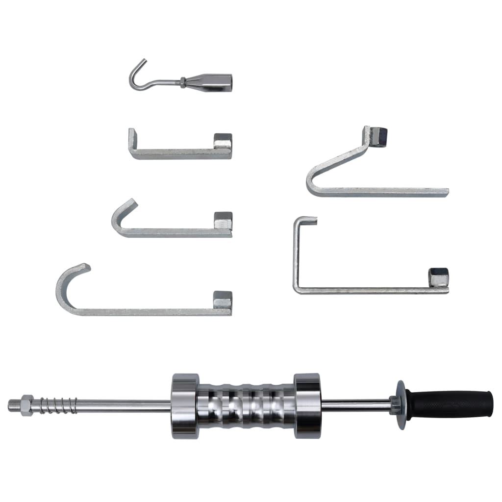 Set de ciocan culisant cu carlige cu 6 piese, vidaXL, Otel, 73 cm, Argintiu