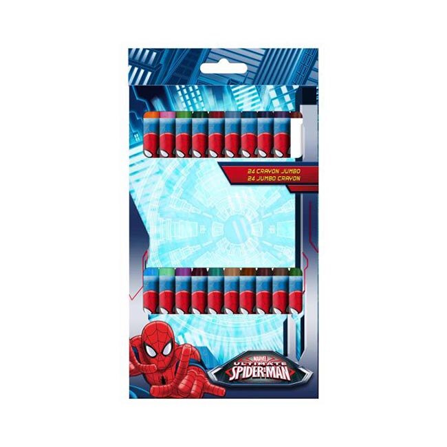 Creioane colorate cerate Spiderman 24 bucati