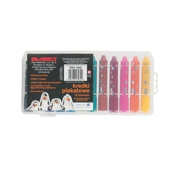 Set 12 creioane poster paint Madagascar Multicolor