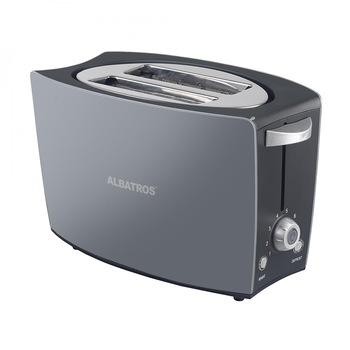 Prajitor de paine Albatros Confort 800 W, 2 Felii, 8 Trepte de Prajire, Termostat Reglabil, Tavita Firimituri, Argintiu Prajitor de paine Albatros Confort 800 W, 2 Felii, 8 Trepte de Prajire, Termostat Reglabil, Tavita Firimituri, Argintiu