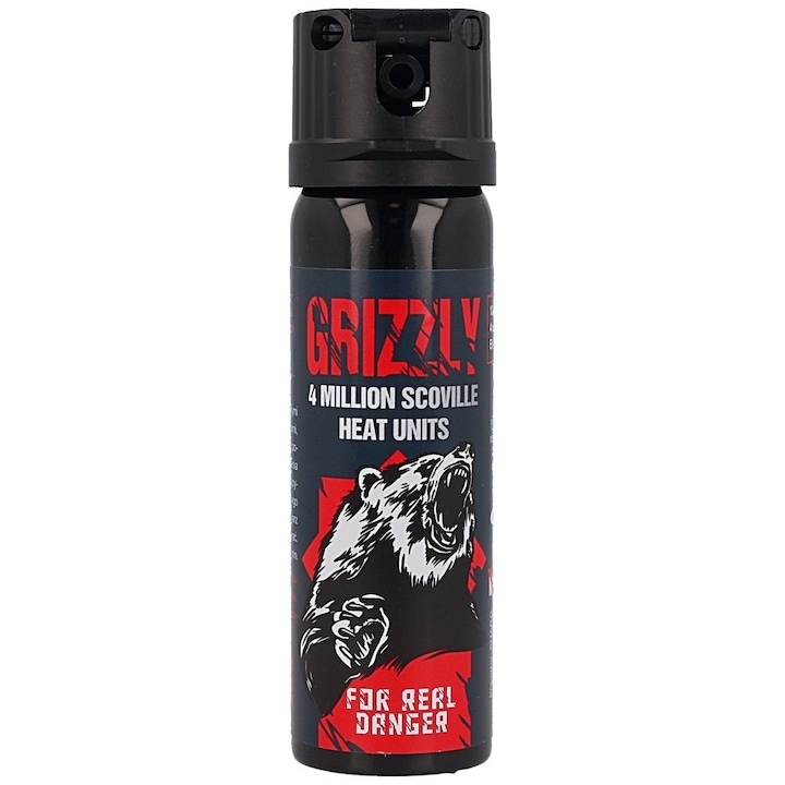 Spray Cu Piper, Sharg, Gel Grizzly Cone 63 ml, Raza Eficienta Pana La 6 m, Se Caracterizeaza Prin Dispersarea Imediata A Substantei Paralizante, Nu Necesita Tintire Precisa, Impotriva Animalelor, Dimensiuni 130 x 30 mm