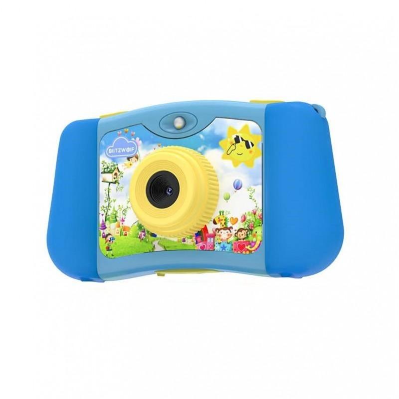 Camera multifunctionala BlitzWolf BW-KC1 Blue pentru copii, Aparat foto, Consola jocuri, Acumulator 1000 mAh, Memorie 16 GB, Albastru