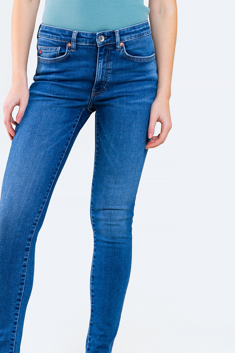 Big Star, Blugi skinny cu talie medie, Albastru