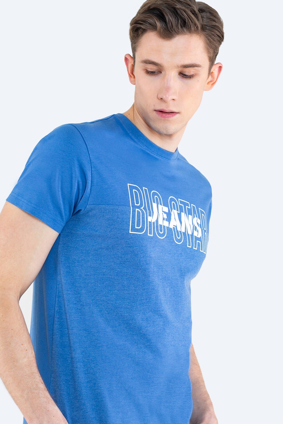 Big Star, Tricou cu imprimeu logo, Albastru, S