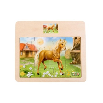 Puzzle din lemn, Pino, Manz, 12 piese Puzzle din lemn, Pino, Manz, 12 piese