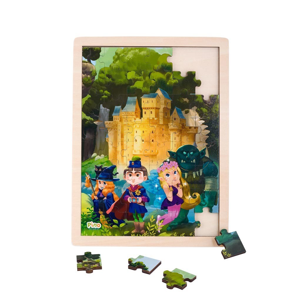 Puzzle din lemn, Pino, Castel, 48 piese