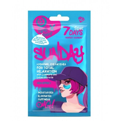 Masca hidrogel Perfect Sunday 7DAYS, Hidrateaza, Reduce pungile de sub ochi, 2,5 g