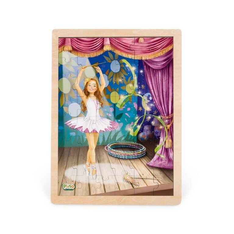 Puzzle din lemn, Pino, Balerina, 48 piese