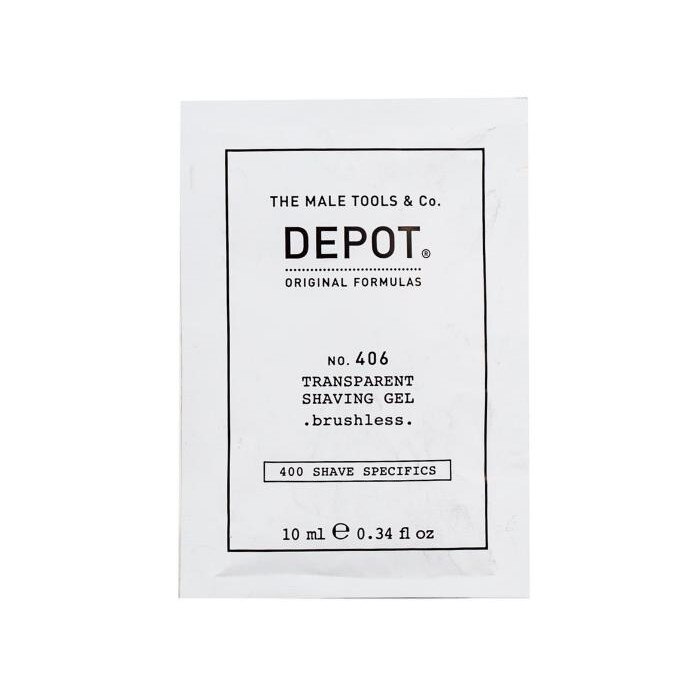Gel pentru barbierit Depot 400 Shave Specifics No.406 Transparent Gel Brushless, 10ml
