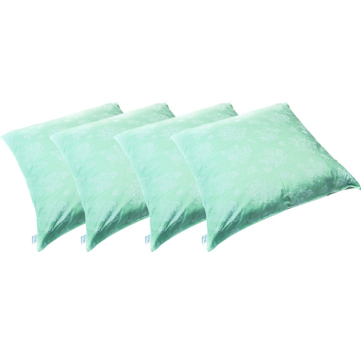 Set 4 Perne din puf de gasca 80%, HTT, 70x70x20 cm, cusatura dubla