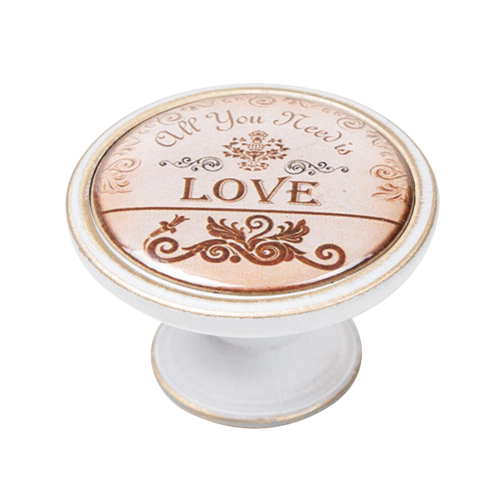 Buton pentru mobila, Love 550BB28, finisaj bronz patinat, D37 mm