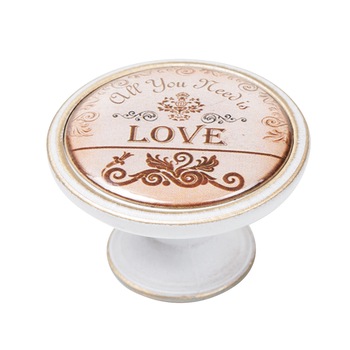 Buton pentru mobila, Love 550BB28, finisaj bronz patinat, D37 mm Buton pentru mobila, Love 550BB28, finisaj bronz patinat, D37 mm