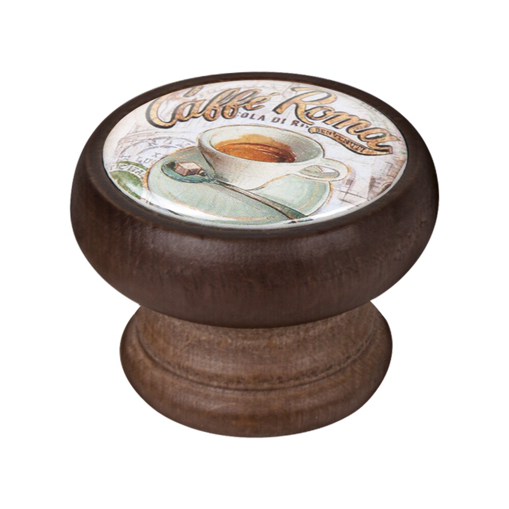Buton pentru mobila, Cafe2 450NG62, finisaj nuc, D40 mm
