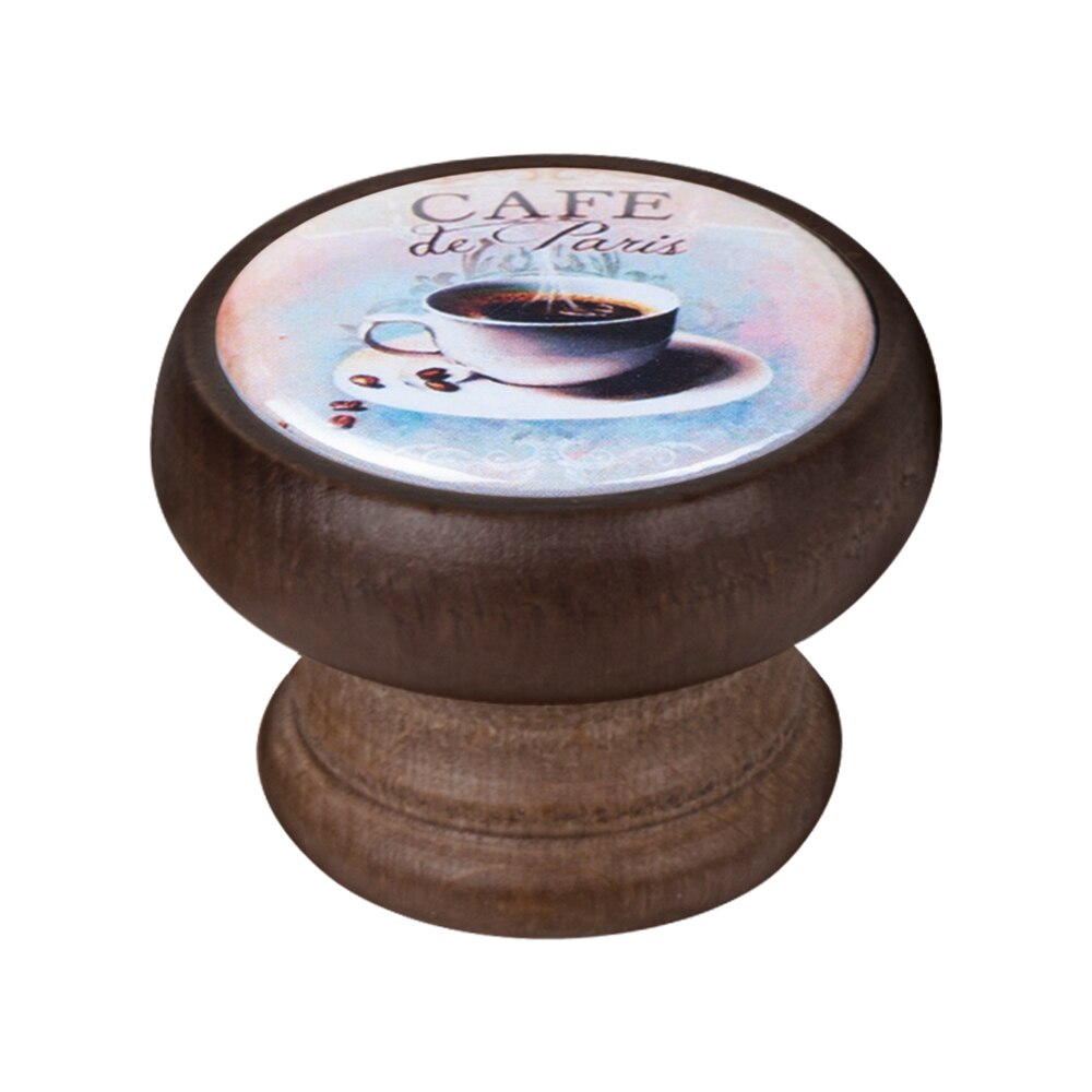 Buton pentru mobila, Cafe3 450NG63, finisaj nuc, D40 mm