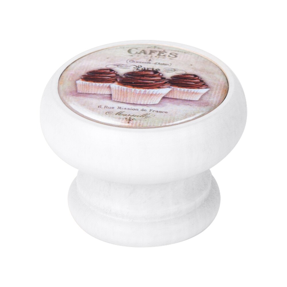 Buton pentru mobila, Cafe1 450BL61, finisaj alb, D40 mm