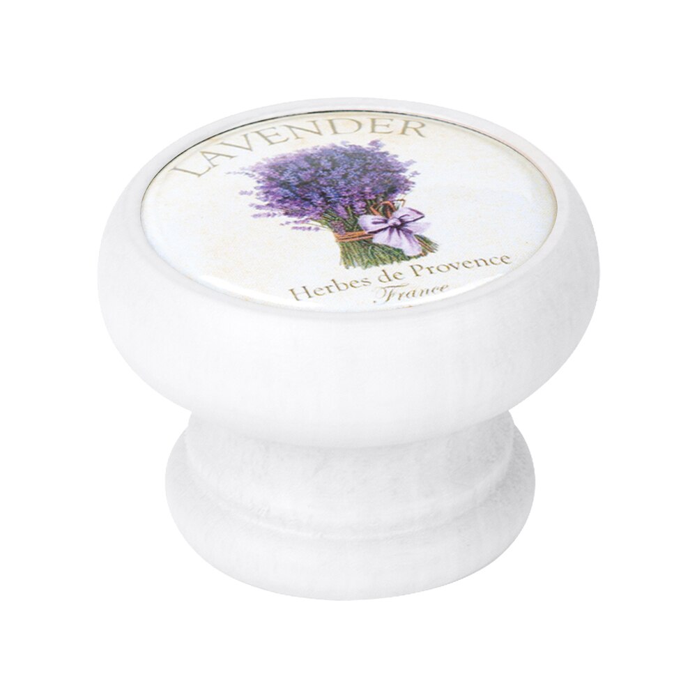 Buton pentru mobila, Lavender3 450BL48, finisaj alb, D40 mm