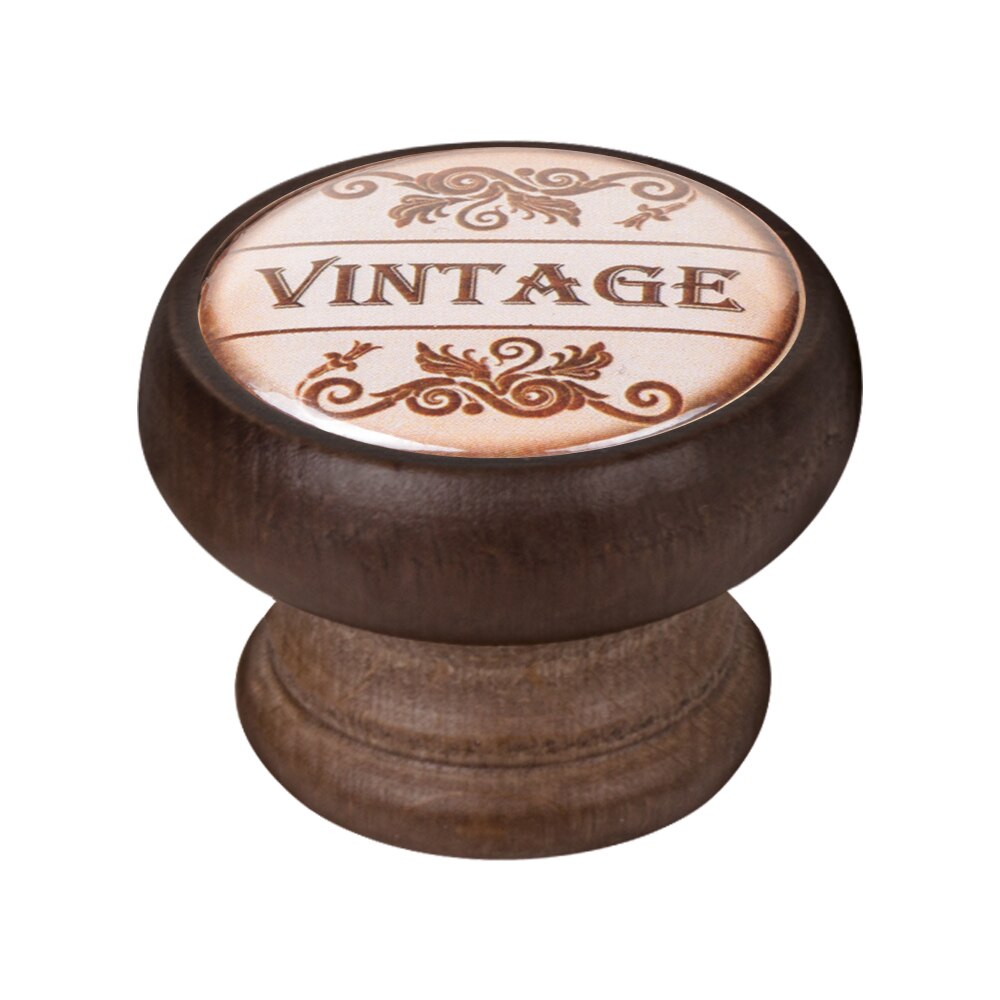 Buton pentru mobila, Vintage 450NG27, finisaj nuc, D40 mm