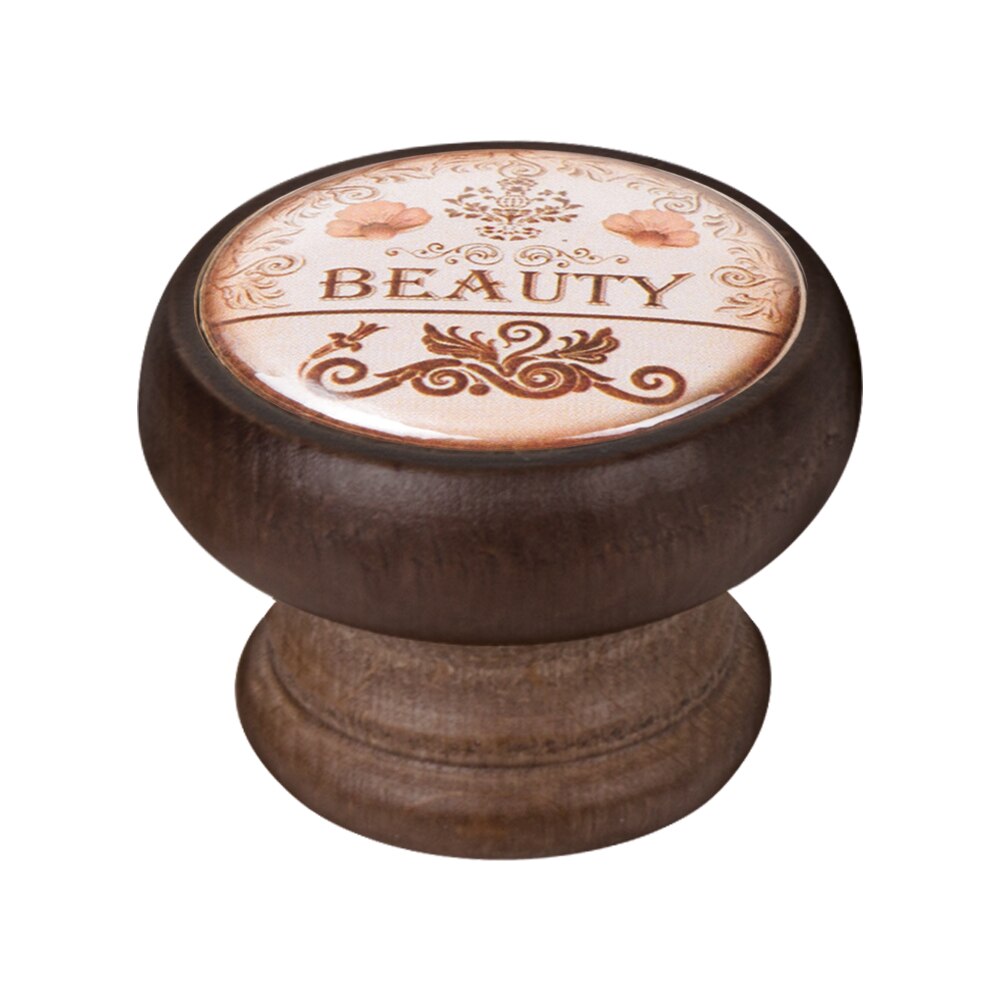 Buton pentru mobila, Beauty 450NG30, finisaj nuc, D40 mm