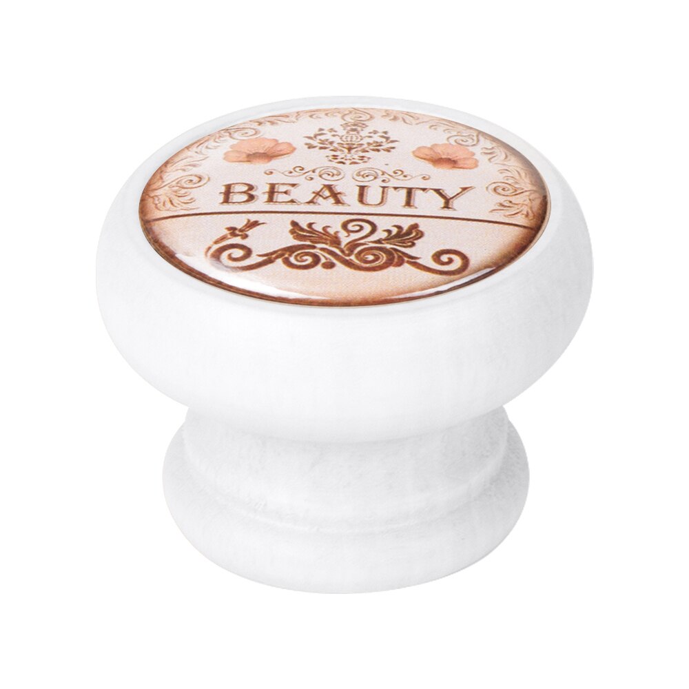 Buton pentru mobila, Beauty 450BL30, finisaj alb, D40 mm