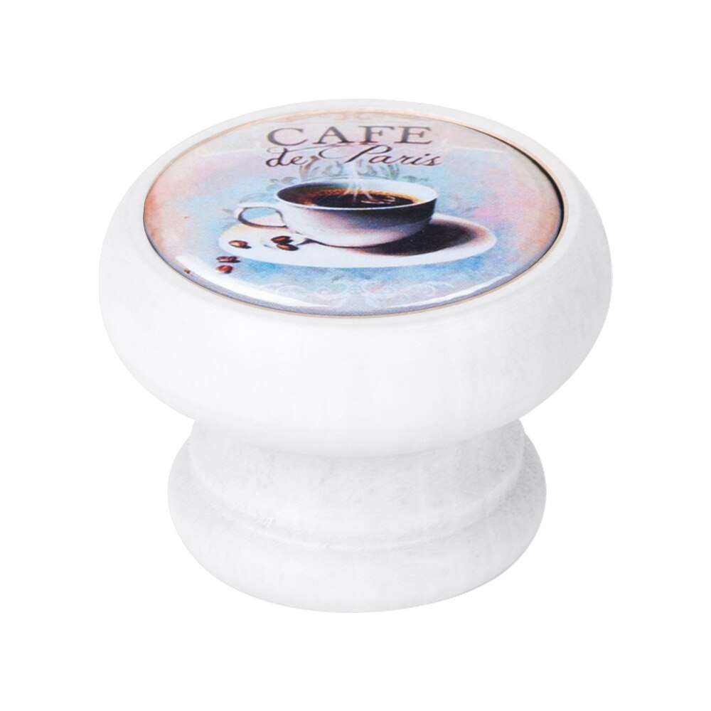 Buton pentru mobila, Cafe3 450BL63, finisaj alb, D40 mm